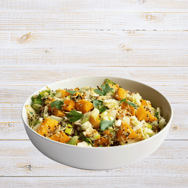 Individual portion Quinoa Brussels Sprouts Salad w/ Maple Butternut Squash